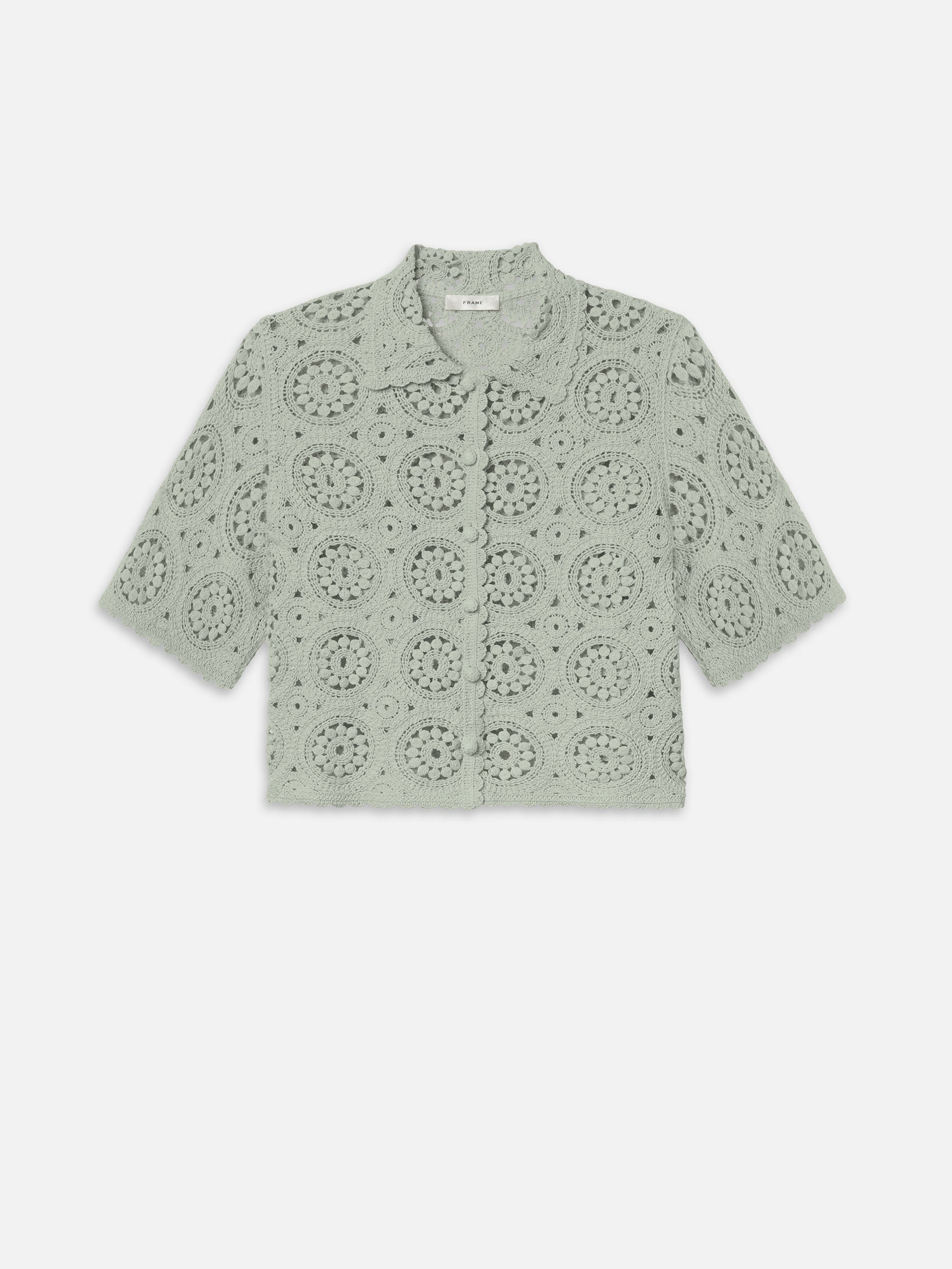 The Crochet Boxy Top -- Mint
