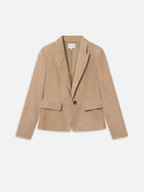 The Suede Sleek Blazer -- Light Camel