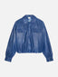 The Leather Bubble Jacket -- Royal Blue