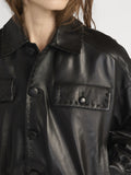 The Leather Bubble Jacket -- Black
