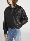 The Leather Bubble Jacket -- Black
