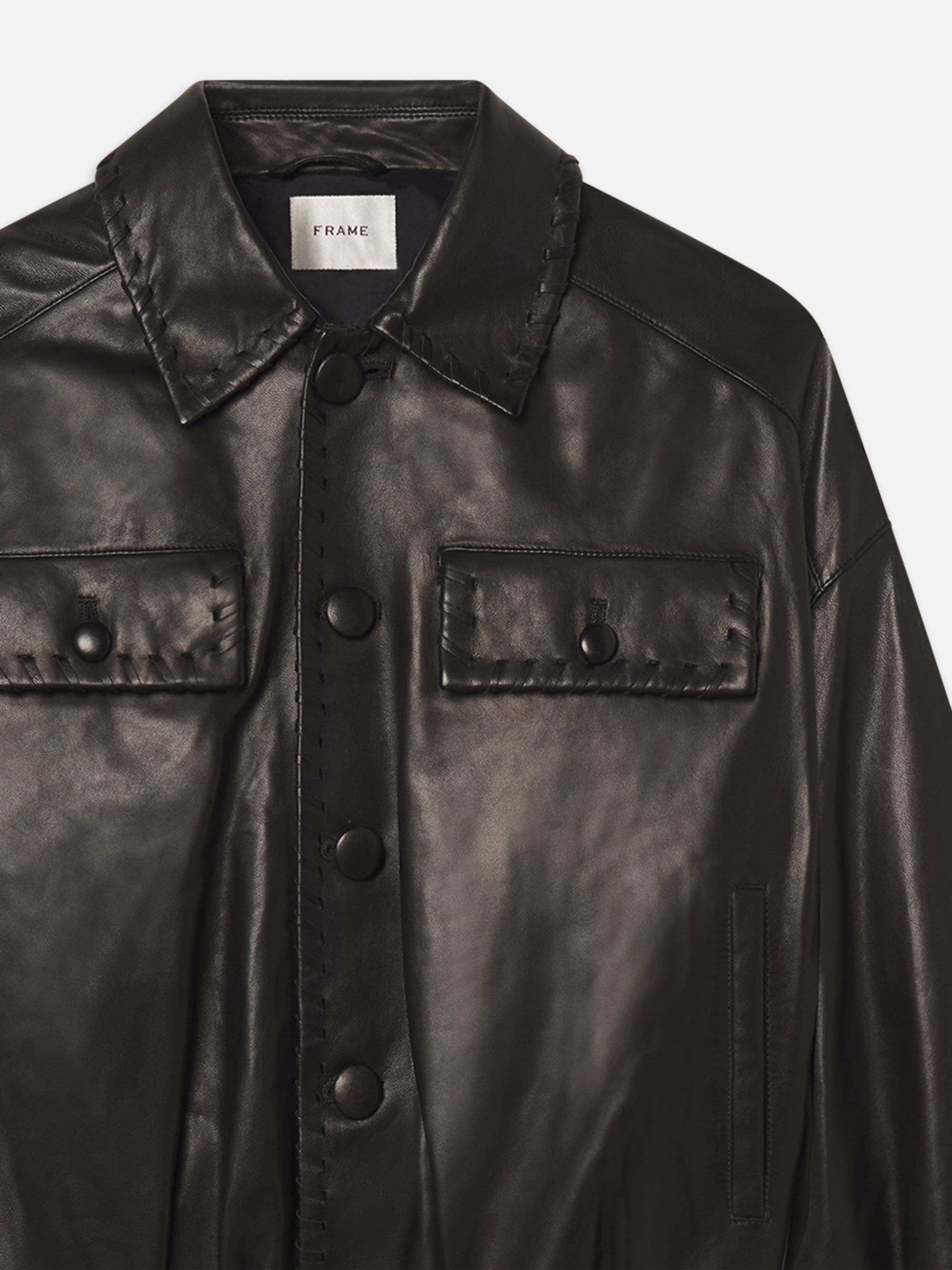 THE LEATHER BUBBLE JACKET BLACK