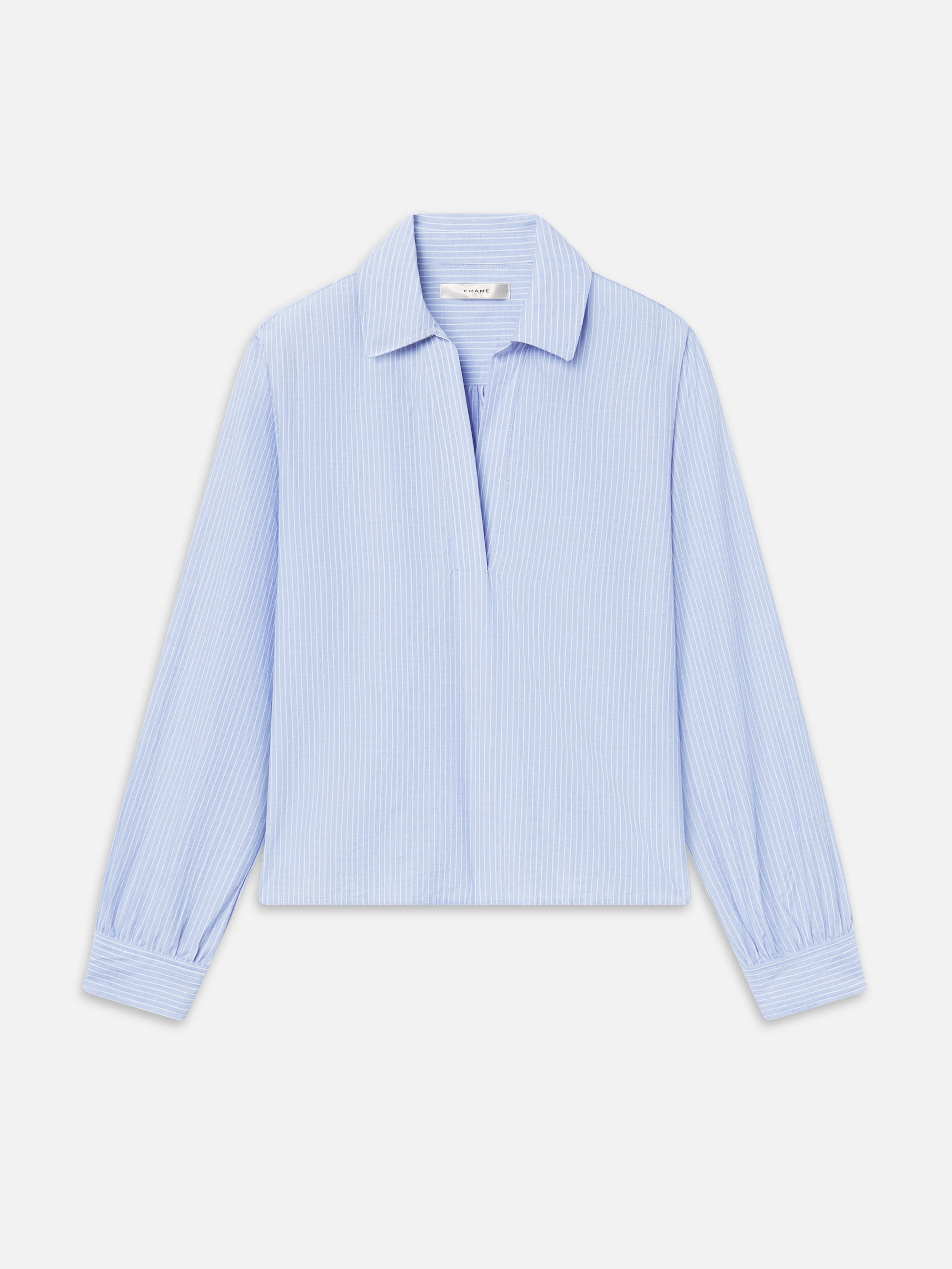 THE STRIPED L/S POPOVER TOP VENICE BLUE MULTI