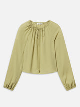 The Silk Balloon Blouse -- Soft Lime