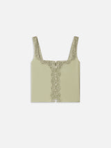 The Embroidered Tank -- Sage