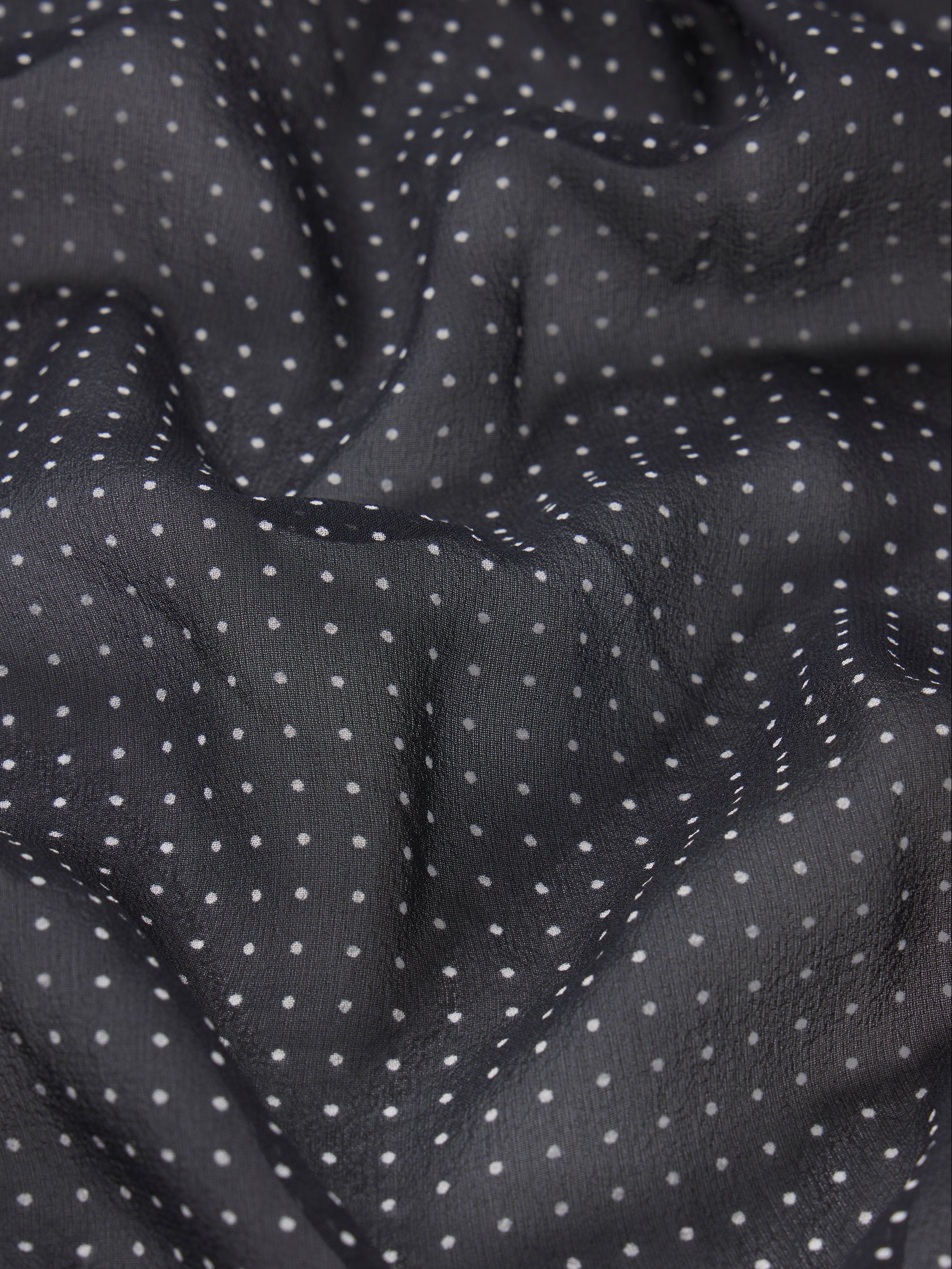 Polka Dot Modern Tie Blouse -- Navy Multi