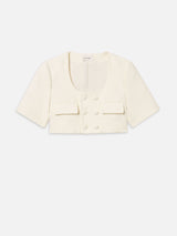 The Tweed Cropped Jacket -- White