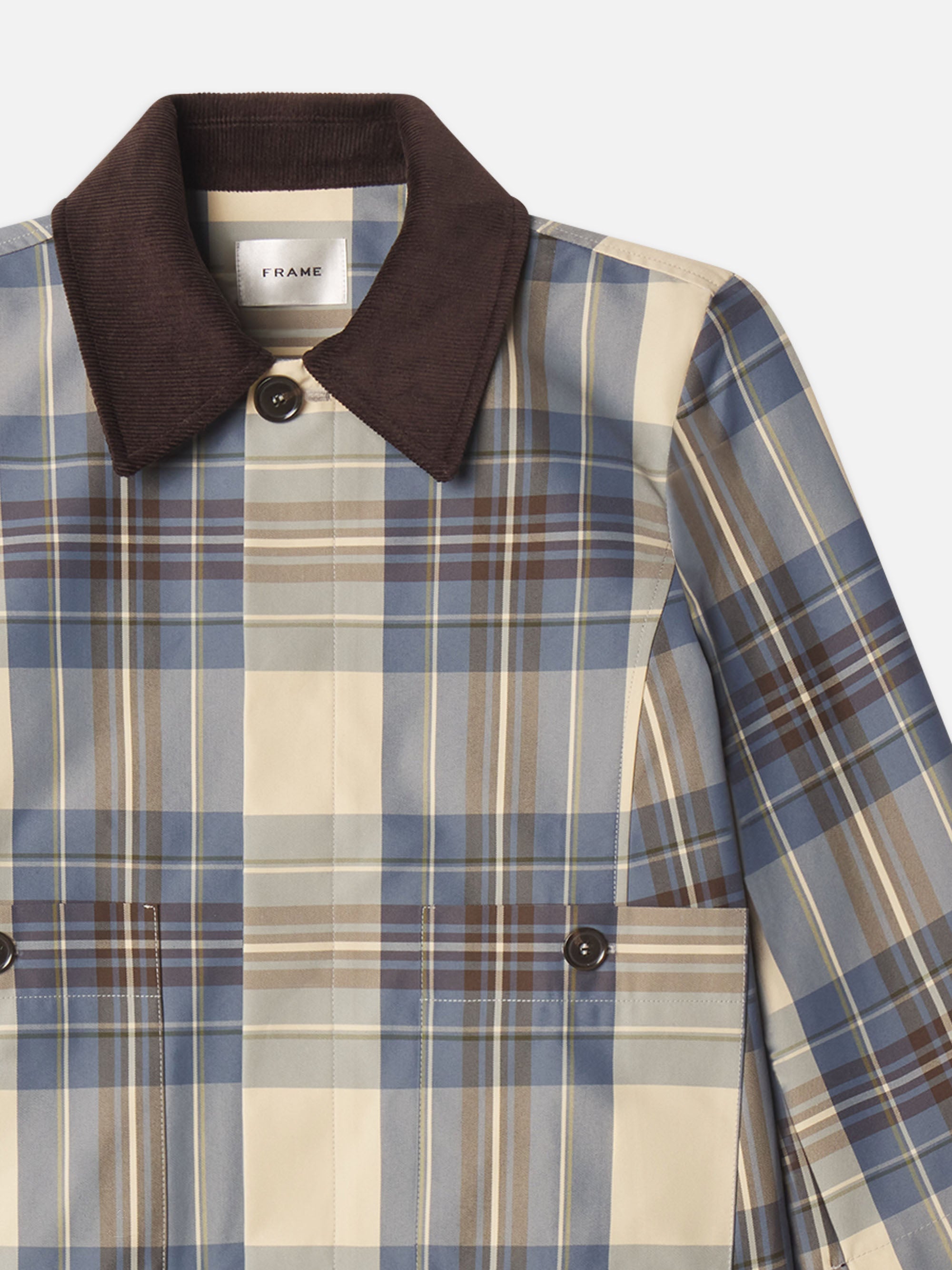 THE CROPPED PLAID MAC COAT NAVY CHECK THE CROPPED PLAID MAC COAT NAVY CHECK