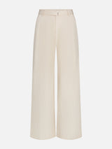The Striped Wide Leg Pant -- Ecru Multi