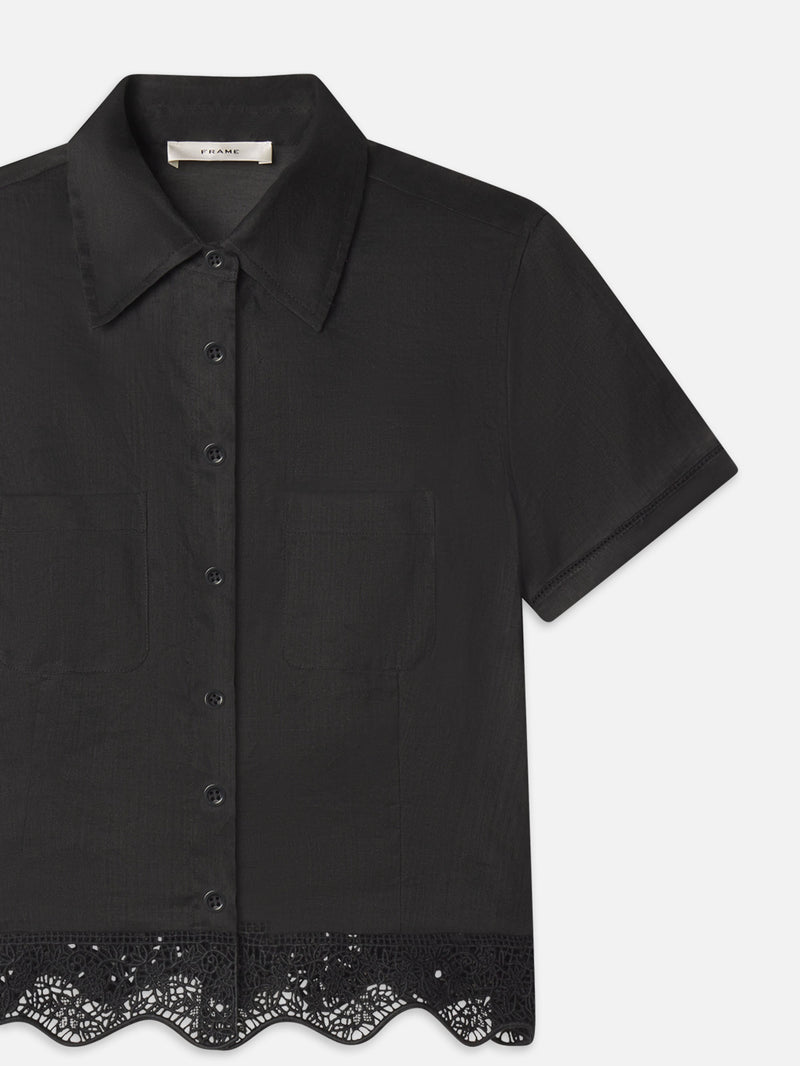 The Embroidered Seaside Shirt -- Black