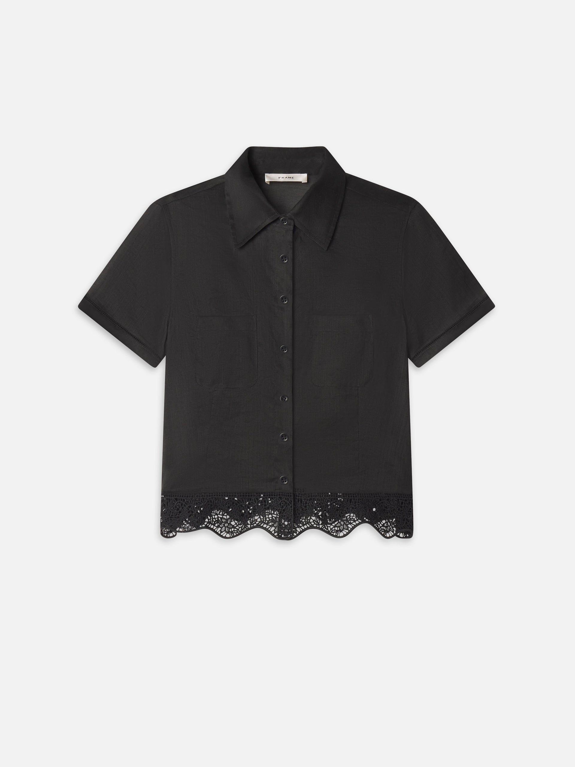 The Embroidered Seaside Shirt -- Black