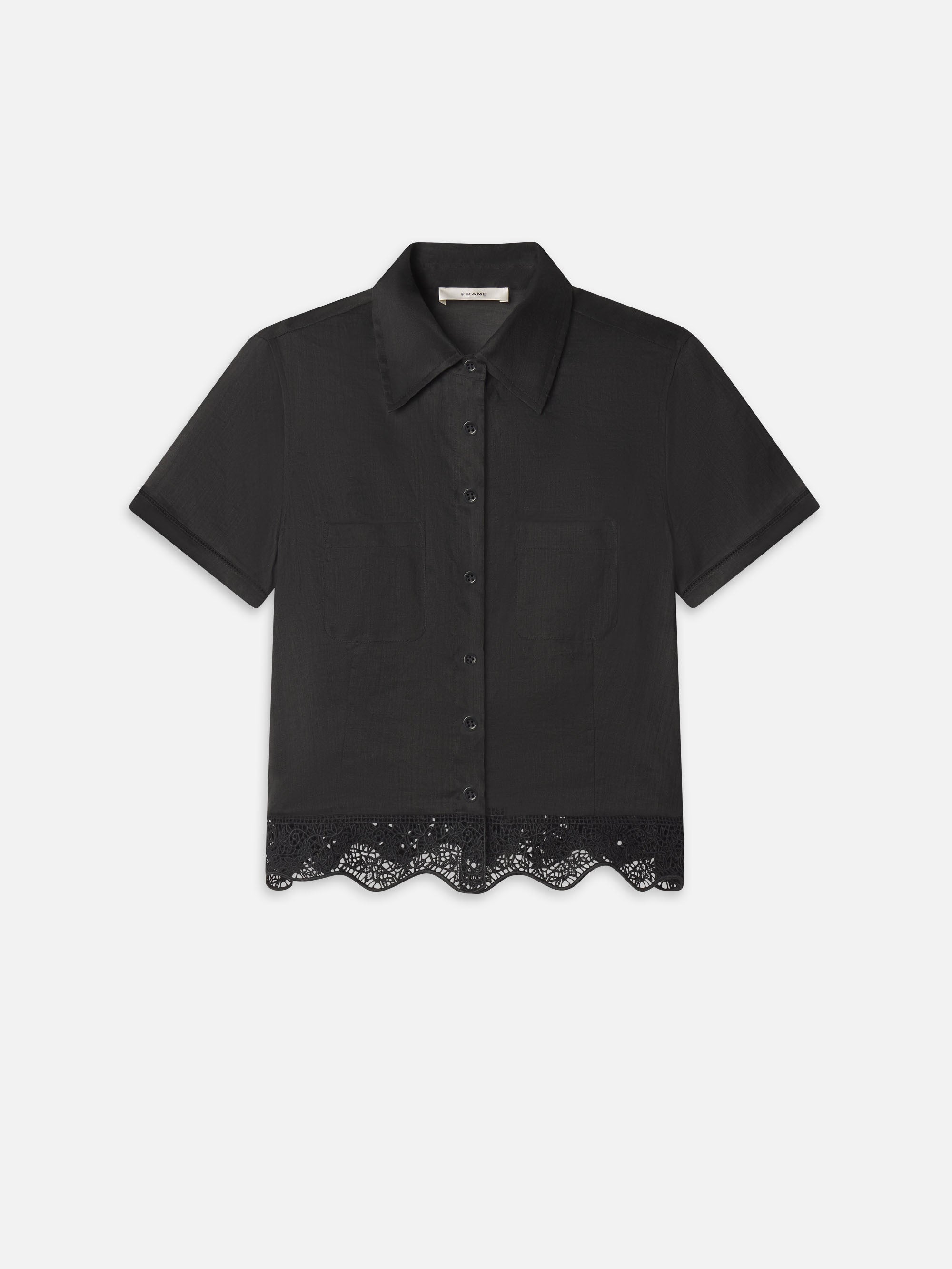 The Embroidered Seaside Shirt -- Black