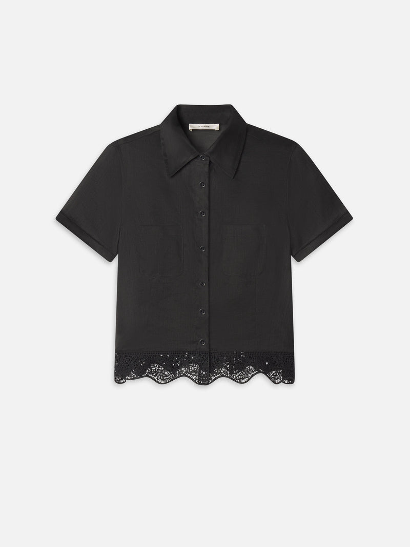 The Embroidered Seaside Shirt -- Black