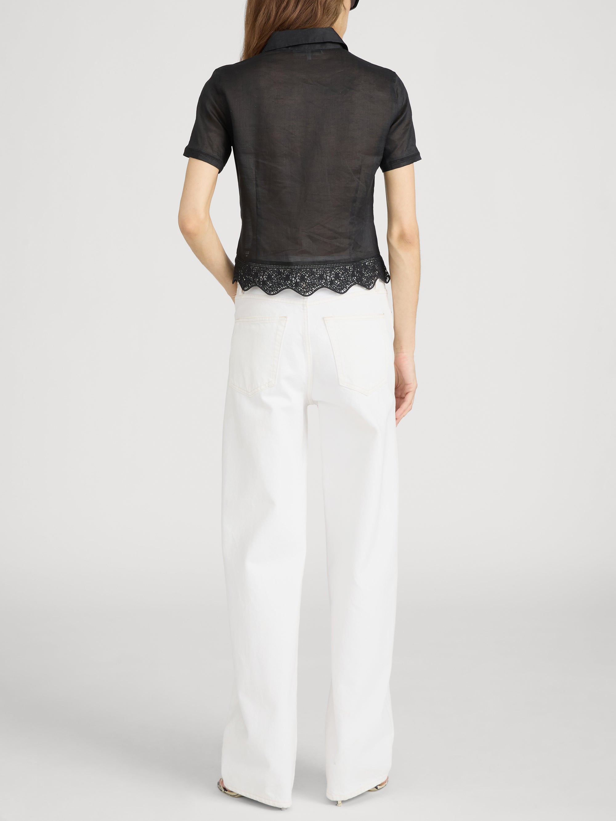 The Embroidered Seaside Shirt -- Black