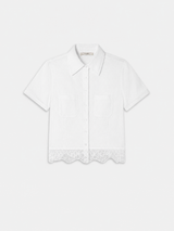The Embroidered Seaside Shirt -- White