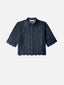The Petal Eyelet Shirt -- Navy