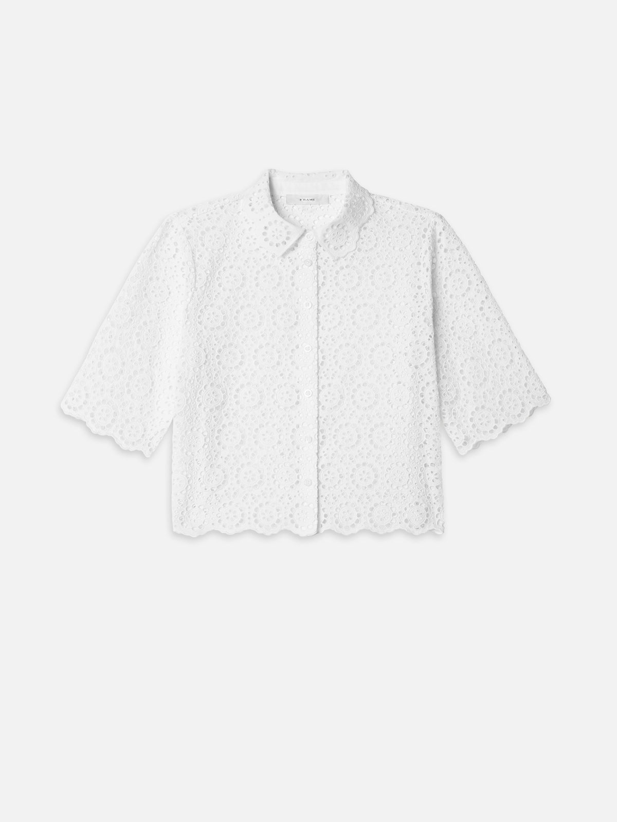 The Petal Eyelet Shirt -- White