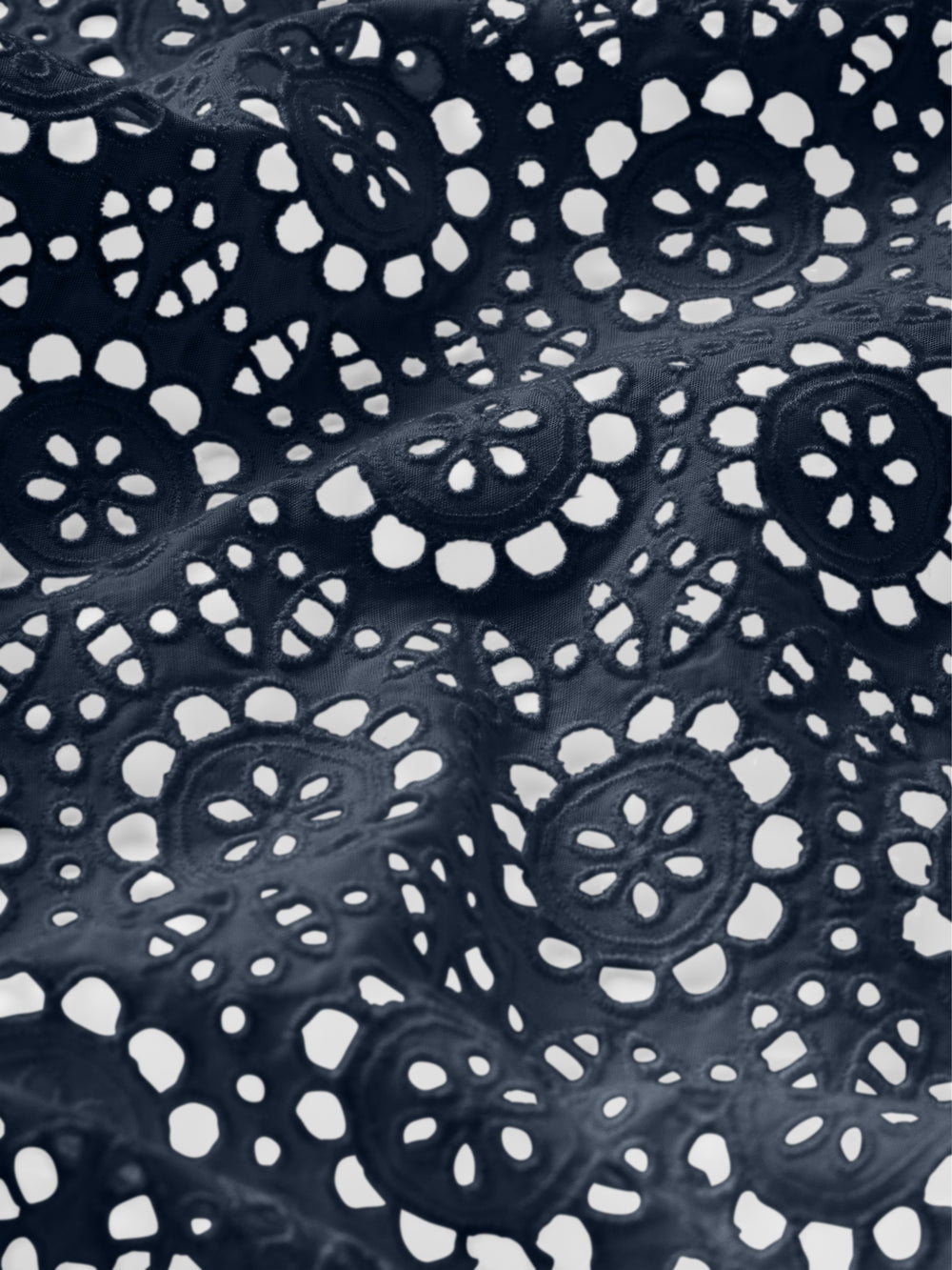 The Petal Eyelet Shirt -- Navy