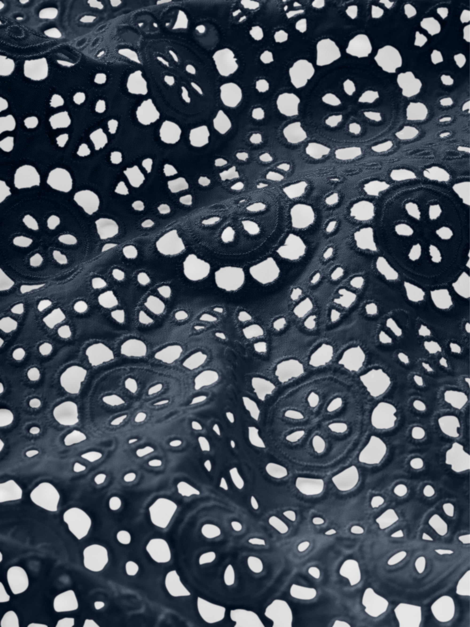 The Petal Eyelet Shirt -- Navy