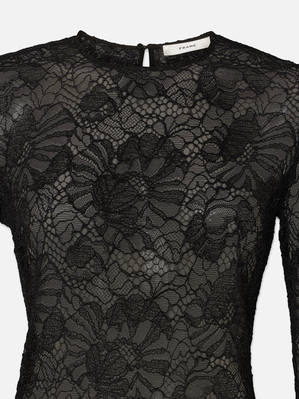 Lace Flutter Sleeve Blouse in Black – FRAME