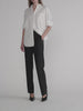 The Sleek Trouser -- Black Pinstripe Fit Video