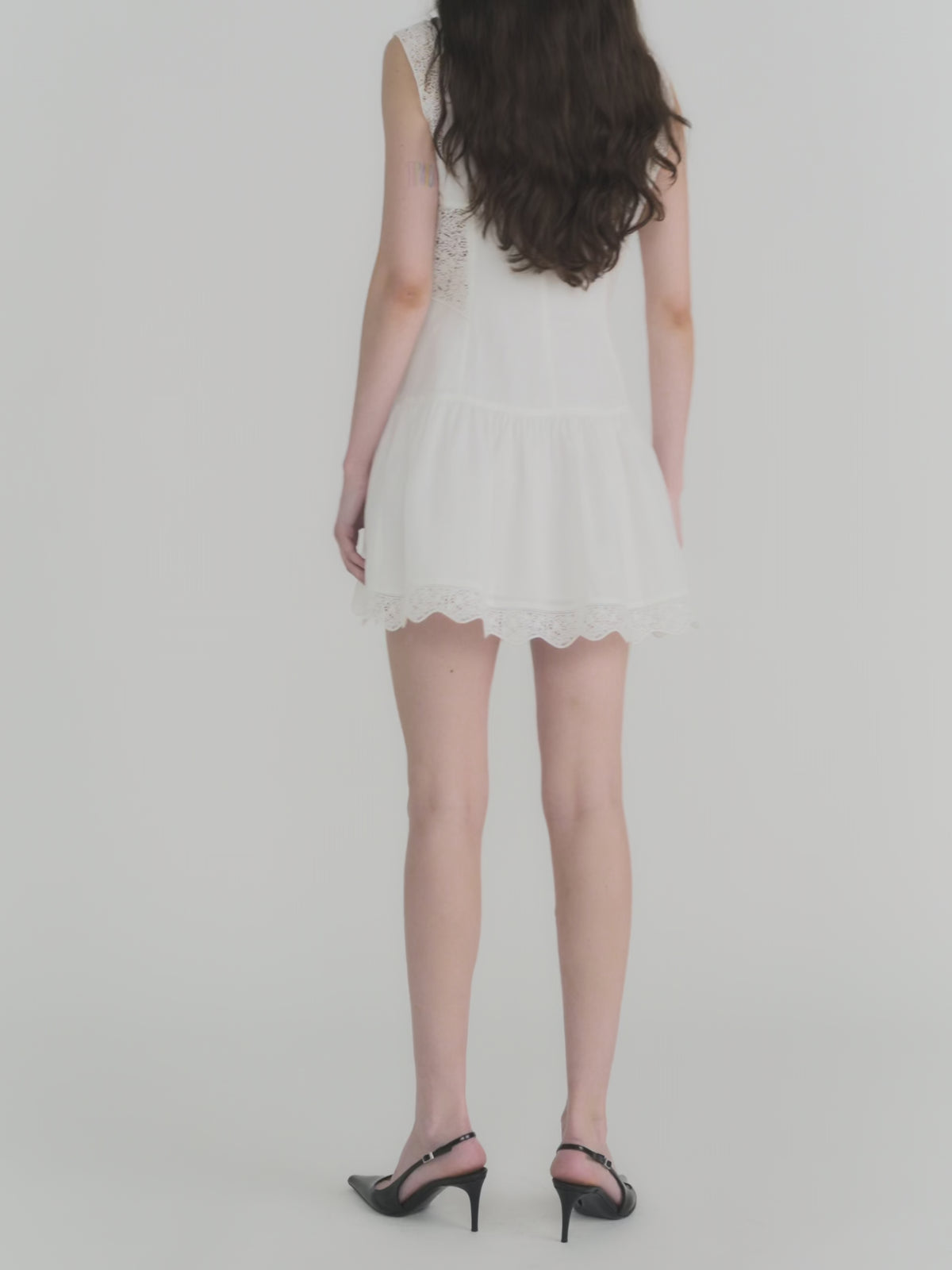 The Embroidered Day Dress -- White