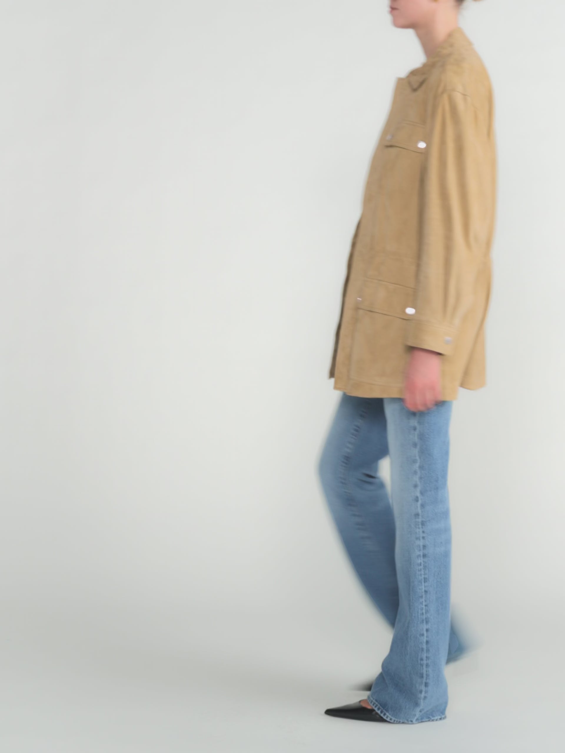 The Suede Safari Jacket -- Fawn