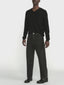 Fine Gauge V-Neck Sweater -- Black