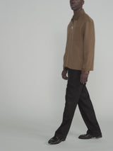 Double Face Zip Shirt Jacket -- Soft Taupe