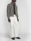 Rib Collar Suede Jacket -- Smoky Green