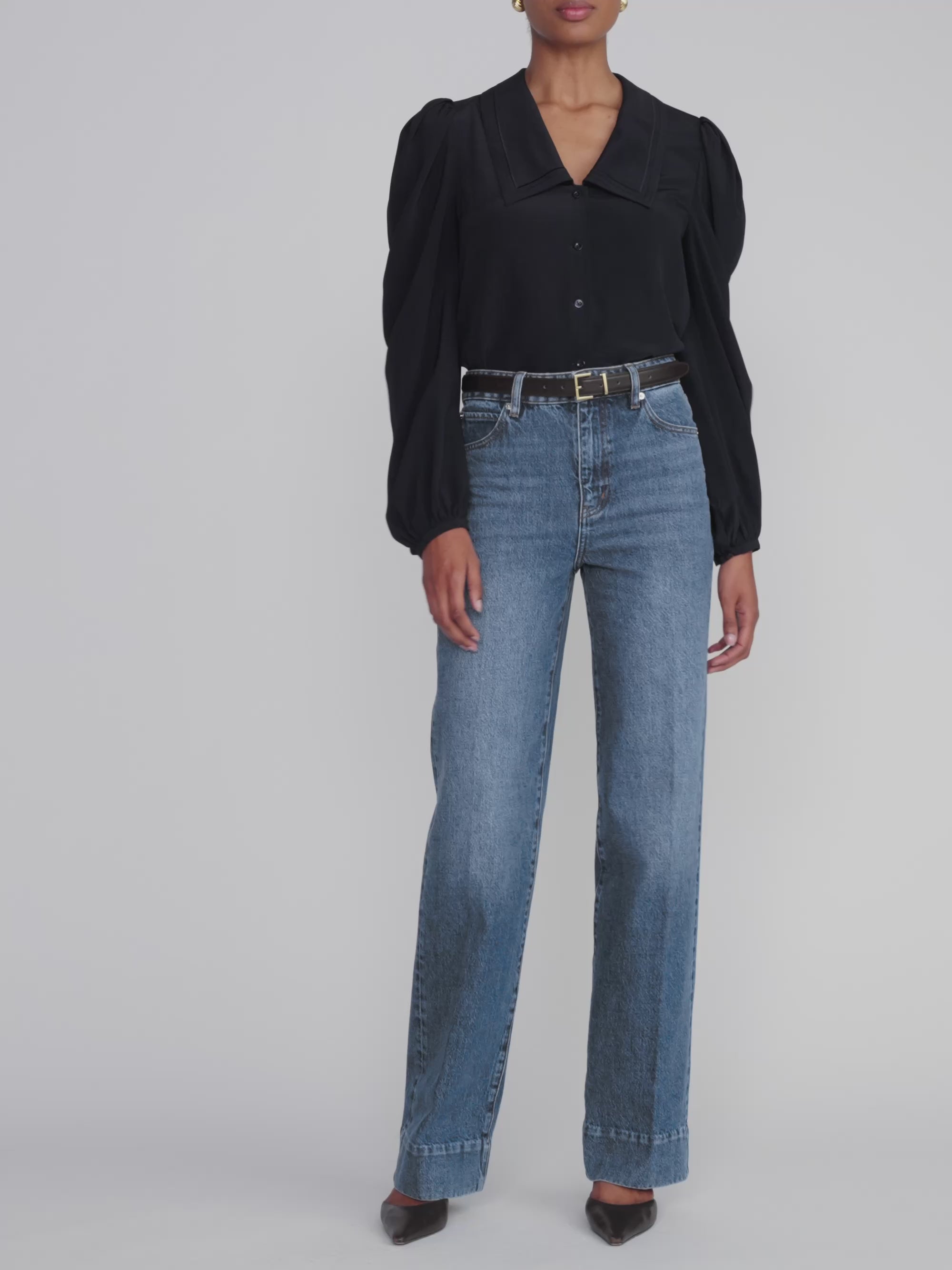 THE L/S SAILOR BLOUSE NAVY