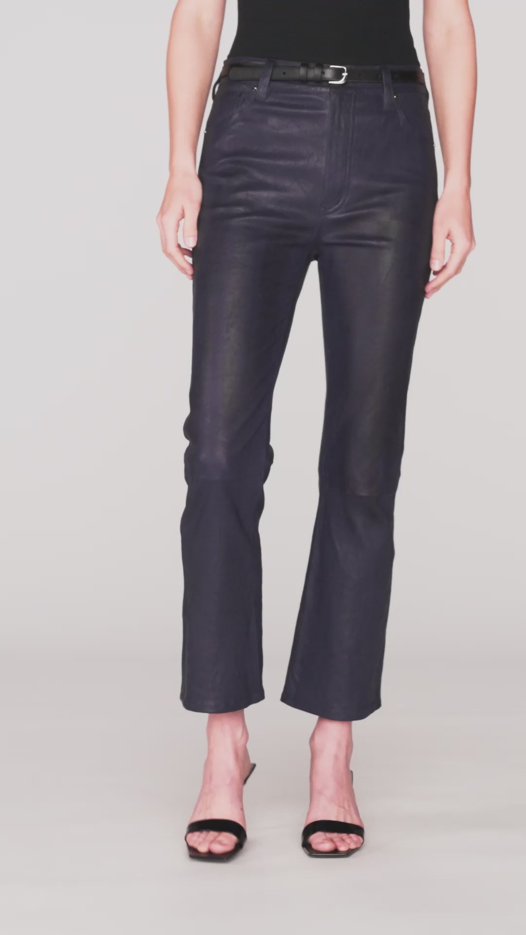 The Leather Reboot Crop -- Dark Indigo Fit Video