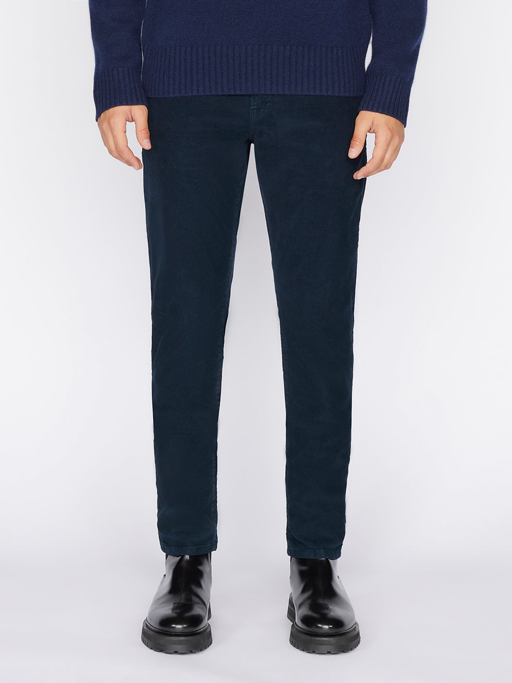 Comme des Garçons Garment-Dyed Corduroy Trousers - Navy | Garmentory