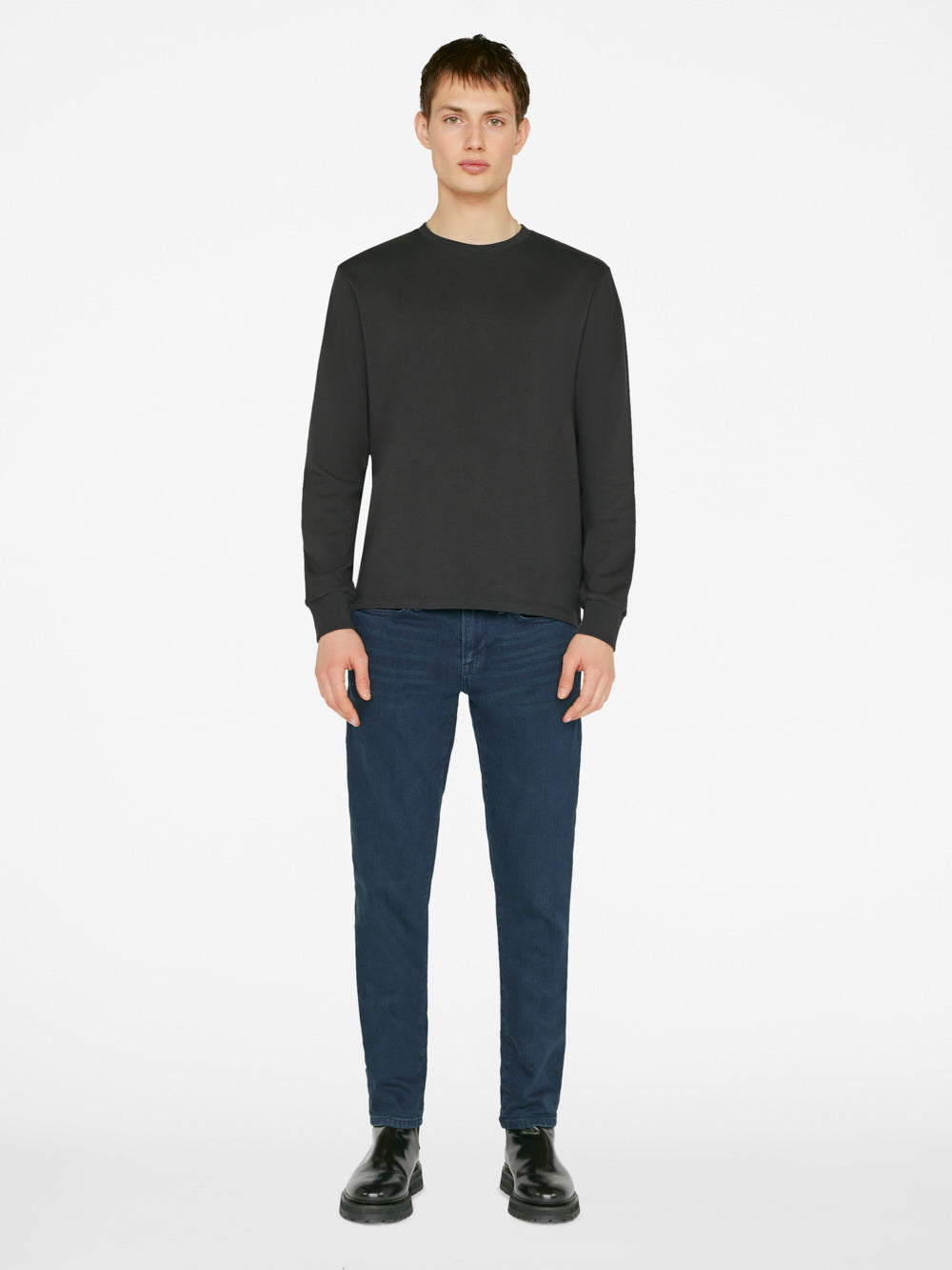 Duo Fold Long Sleeve Crew in Noir Duo Fold Long Sleeve Crew in Noir