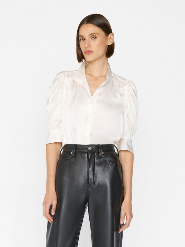 Gillian Top in Glossy Off White – FRAME