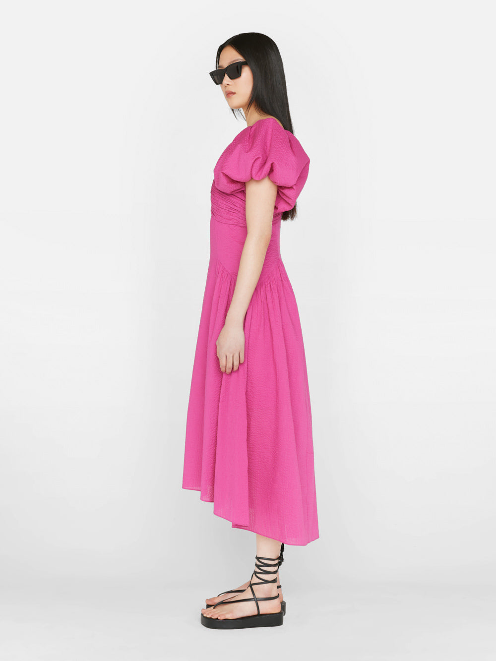 Puff Sleeve Dress Fuchsia – FRAME